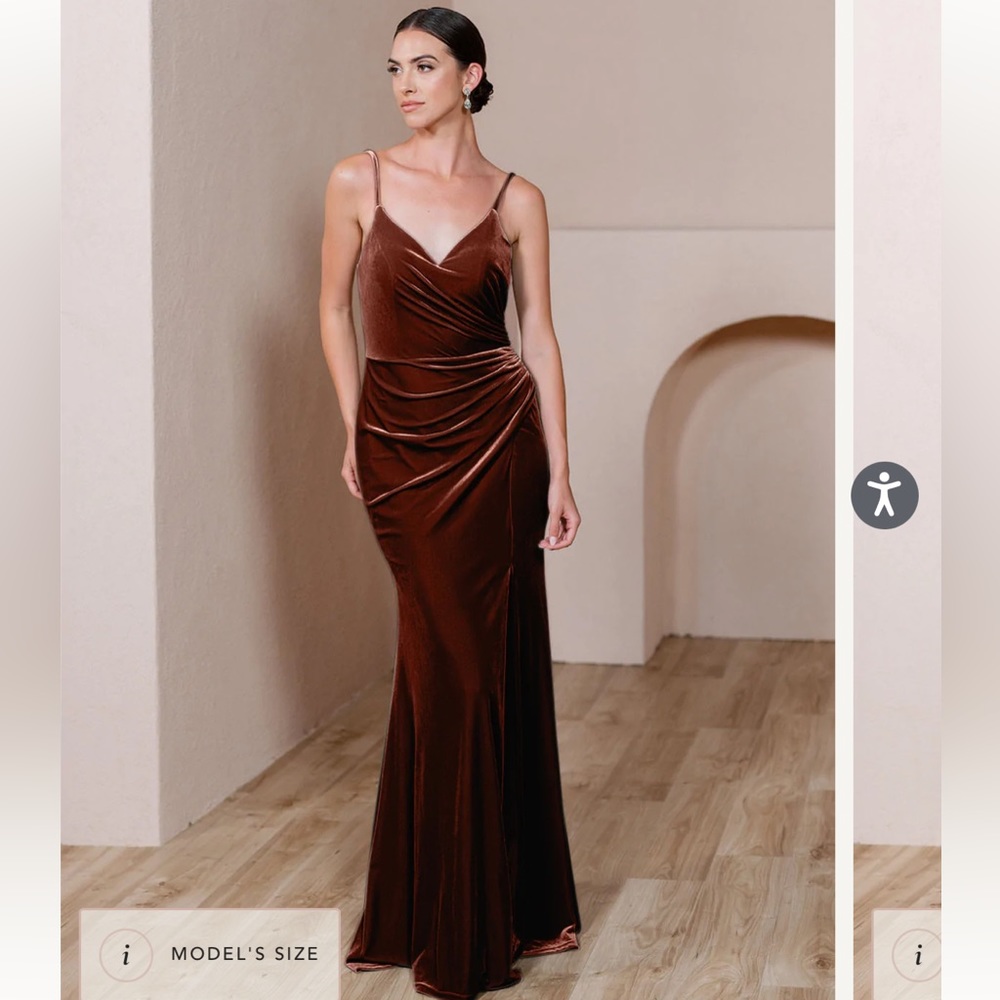 Revelry Rory Velvet Dress Rust
